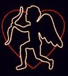 38" Cupid And His Bow In Heart 