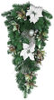 2' x 8" Canterbury Battery Operated LED Teardrop Holiday Greenery, 15 Warm White Lights