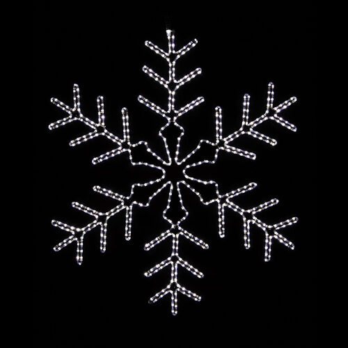 48" White Snowflake, Cool White Lights 