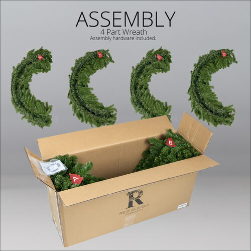 36" Commercial Sequoia Fir Prelit Wreath, 150 Clear Mini Lights