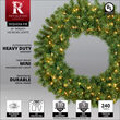 36" Commercial Sequoia Fir Prelit Wreath, 150 Clear Mini Lights