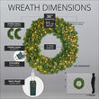 36" Commercial Sequoia Fir Prelit Wreath, 150 Clear Mini Lights