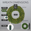 36" Commercial Sequoia Fir Prelit Wreath, 150 Clear Mini Lights