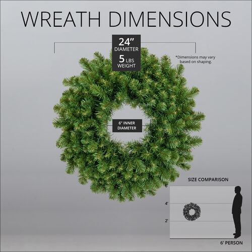 24" Sequoia Fir Commercial Unlit Wreath