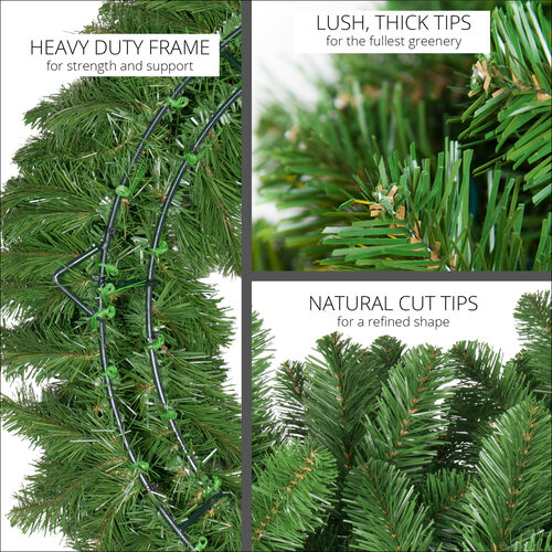 36" Commercial Olympia Pine Prelit Wreath, 150 Warm White LED 5mm Lights