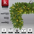 9' x 14" Sequoia Fir Prelit Commercial LED Holiday Garland, 100 Warm White Lights