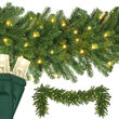 9' x 18" Olympia Pine Prelit Commercial LED Holiday Garland, 100 Warm White Lights
