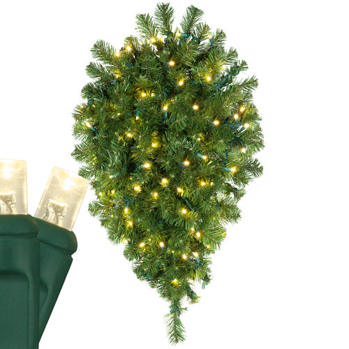 4' x 26" Olympia Pine Prelit Commercial LED Teardrop Holiday Greenery, 100 Warm White Lights