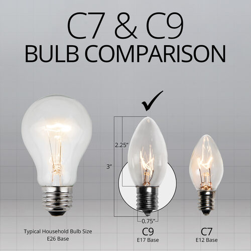 C9 Twinkle Clear Transparent Bulbs