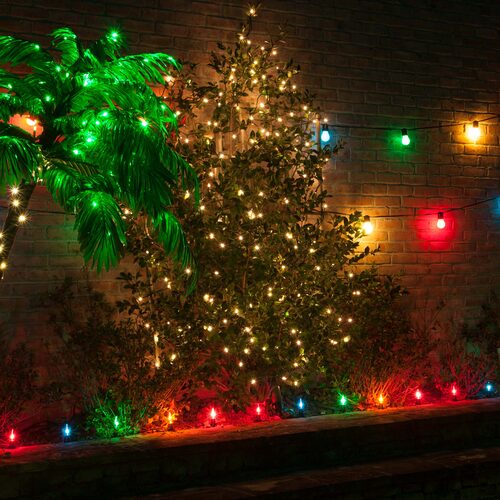 C9 Multicolor Christmas Pathway Lights, 25 Lights, 7.5 inch Stakes, 25'