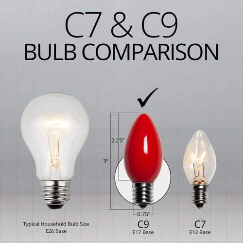 C9 Red Opaque Bulbs