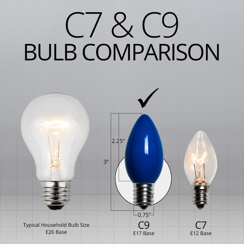 C9 Blue Opaque Bulbs