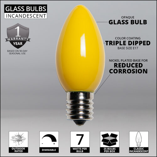 C9 Yellow Opaque Bulbs
