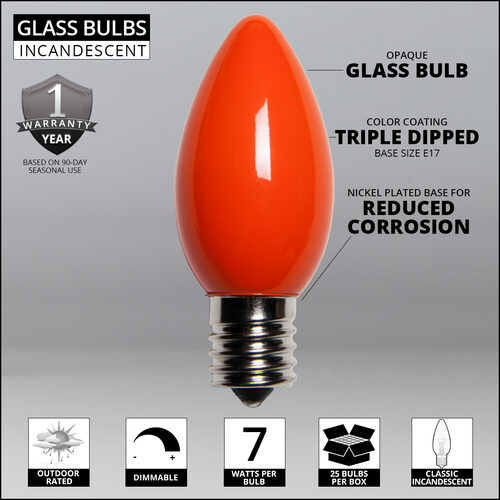 C9 Orange Opaque Bulbs