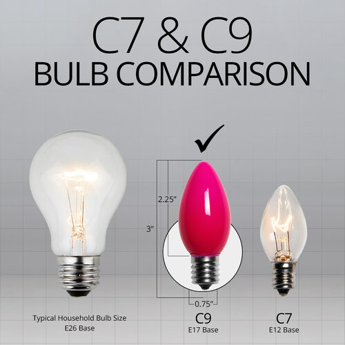 C9 Pink Opaque Bulbs