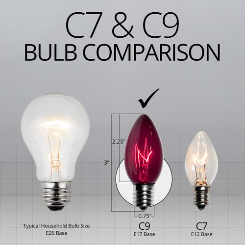 C9 Twinkle Purple Triple Dipped Transparent Bulbs