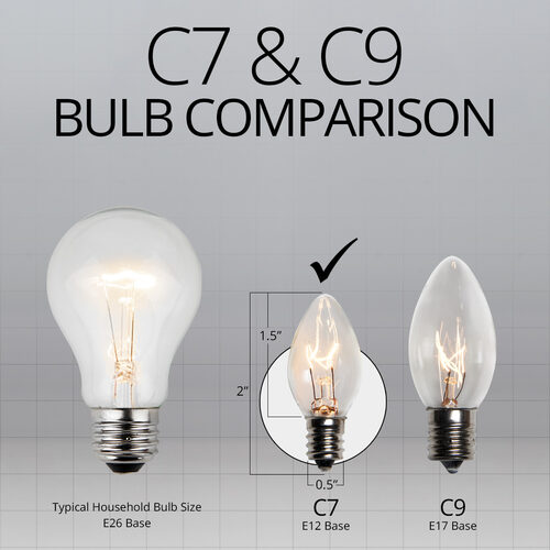 C7 Twinkle Clear Transparent Bulbs