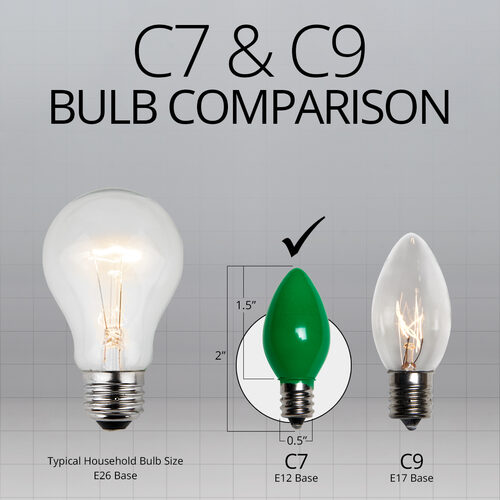 C7 Green Opaque Bulbs