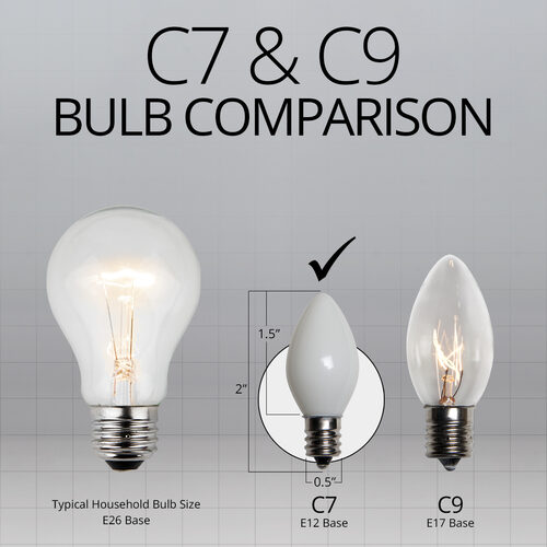 C7 White Opaque Bulbs