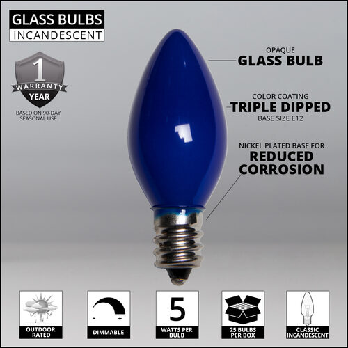 C7 Blue Opaque Bulbs