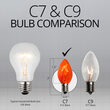 C7 Amber / Orange Triple Dipped Transparent Bulbs