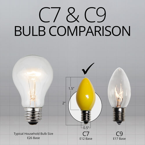 C7 Yellow Opaque Bulbs