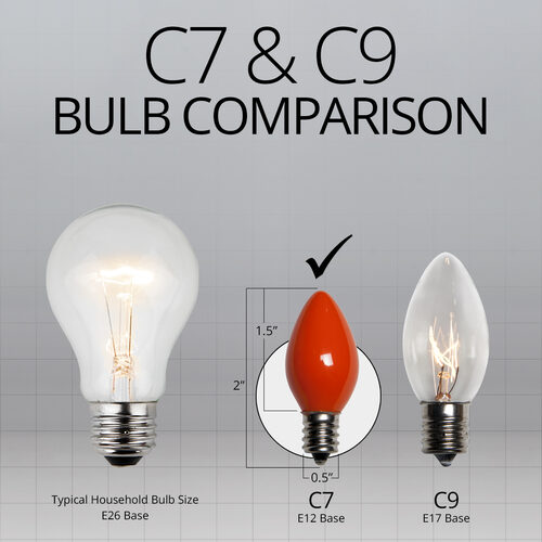 C7 Orange Opaque Bulbs