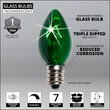 C7 Twinkle Green Triple Dipped Transparent Bulbs