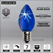 C7 Twinkle Blue Triple Dipped Transparent Bulbs
