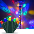 50 LED Halo Multi Color String Lights, Green Wire, 4" Spacing