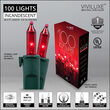 100 Viviluxe TM Red Christmas Mini Lights, Green Wire, 5.5" Spacing