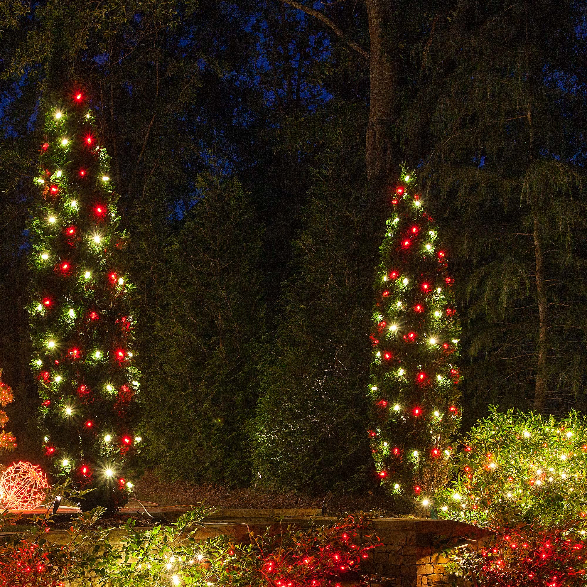 Red and white outdoor christmas deals lights