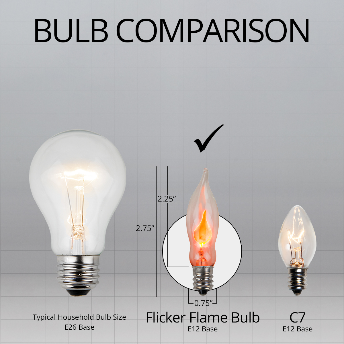 c7 flicker flame transparent bulb