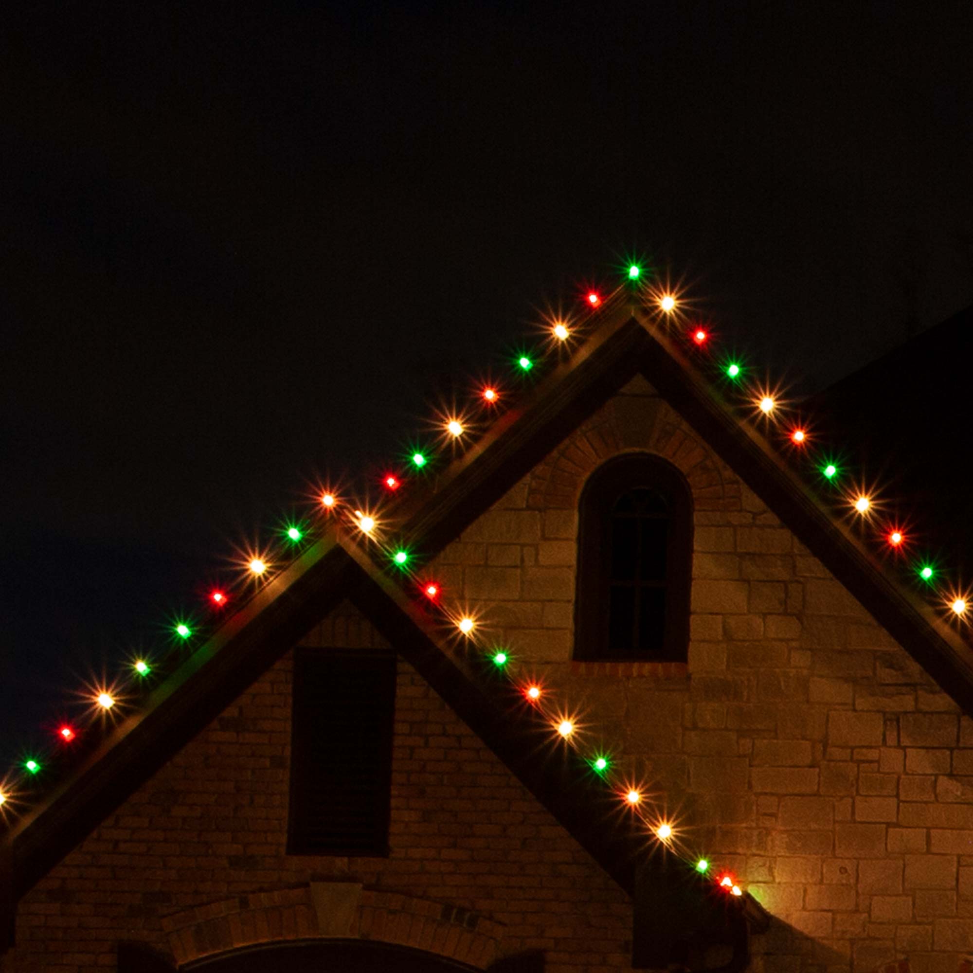 red and warm white christmas lights