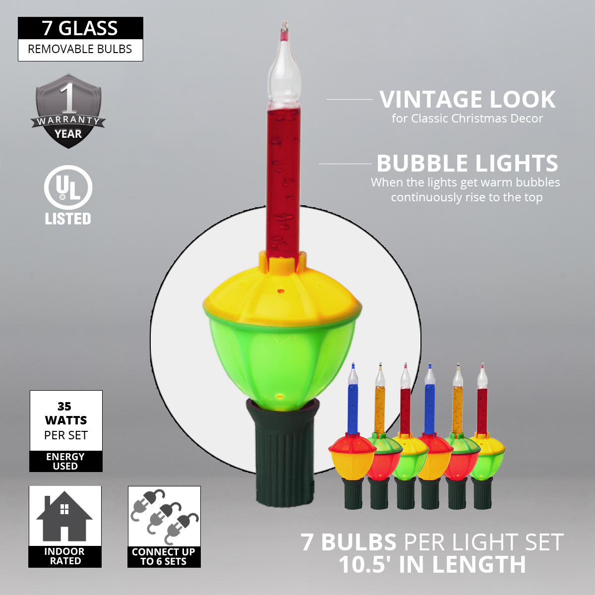 classic bubble light set