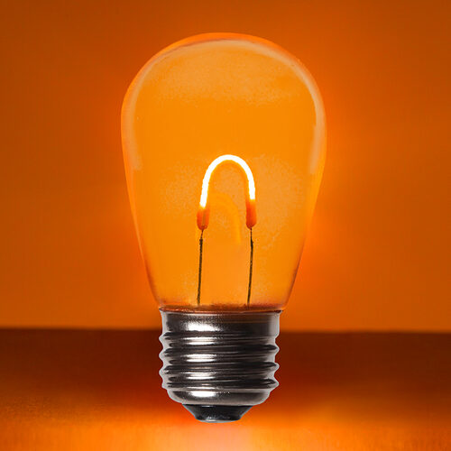 S14 Shatterproof Amber FlexFilament TM LED Bulbs