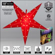 18" Red Aurora Superstar TM 5 Point Star Light, Fold-Flat, LED Lights, Outdoor Rated