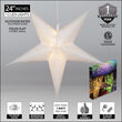 24" White Aurora Superstar TM 5 Point Star Light, Fold-Flat, LED Lights, Outdoor Rated