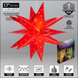 17" Red Aurora Superstar TM Folding Star Light, Fold-Flat, LED Lights, Outdoor Rated