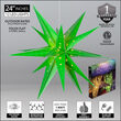 24" Green Aurora Superstar TM Folding Star Light, Fold-Flat, LED Lights, Outdoor Rated