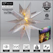 17" Silver Aurora Superstar TM Moravian Star Light, Fold-Flat, LED Lights, Outdoor Rated