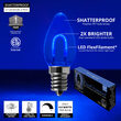 C7 Transparent Shatterproof Blue FlexFilament LED Bulbs 
