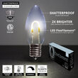 C9 Transparent Acrylic Cool White FlexFilament LED Bulbs 