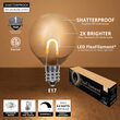 G50 Shatterproof Warm White FlexFilament TM Globe Light LED Edison Bulbs, E17 Base