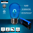 S14 Transparent Glass Blue FlexFilament LED Bulbs 