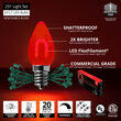 C7 Red FlexFilament Shatterproof Vintage Commercial LED Christmas Lights, 25 Lights, 25'