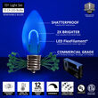 C9 Blue FlexFilament Shatterproof Vintage Commercial LED Christmas Lights, 15 Lights, 15'