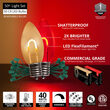 C9 Red / Warm White FlexFilament Shatterproof Vintage Commercial LED Christmas Lights, 50 Lights, 50'