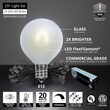 25' Cool White FlexFilament TM Satin LED Patio String Light Set with 25 G50 Bulbs on Black Wire, E12 Base