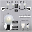 10' Cool White FlexFilament TM Satin LED Patio String Light Set with 10 G50 Bulbs on Black Wire, E12 Base